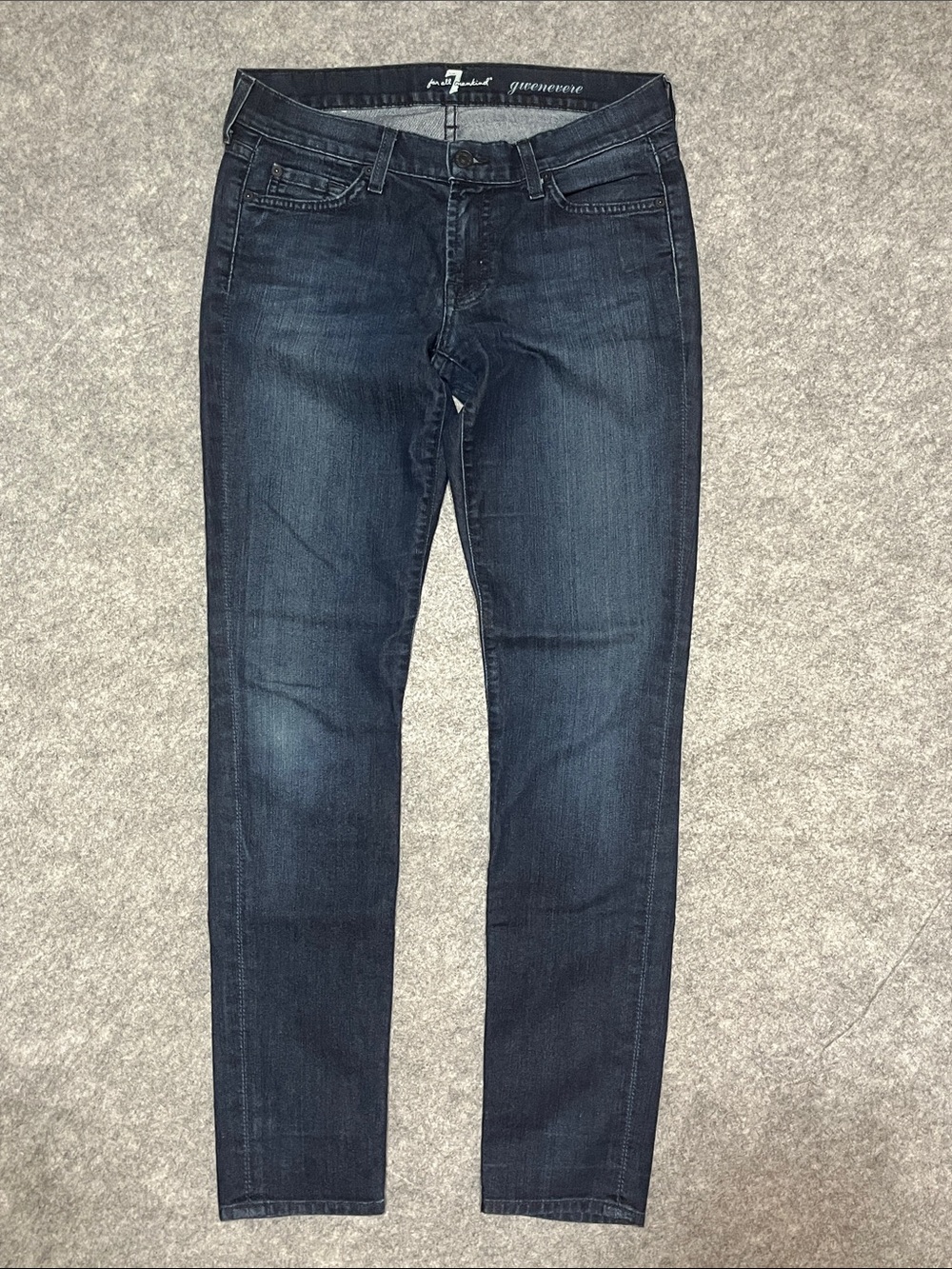 7 For All Mankind Gwenevere Women’s Slim Jeans Indigo Blue Wash